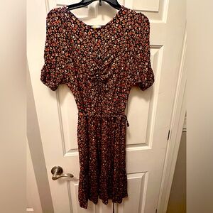 Boden floral dress with ruching